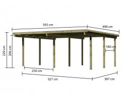 dvojitý carport KARIBU ECO 1A 62035