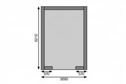 dřevěná garáž KARIBU 43545 40 mm natur