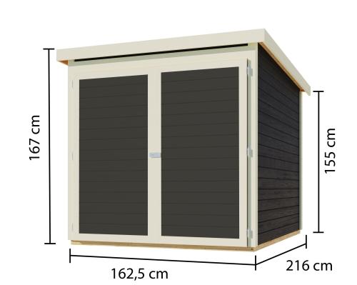 dřevěná garáž KARIBU FAHRRADGARAGE (38646) šedá
