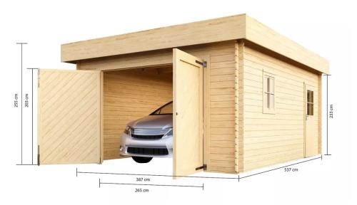dřevěná garáž KARIBU FLACHDACH 9140 natur
